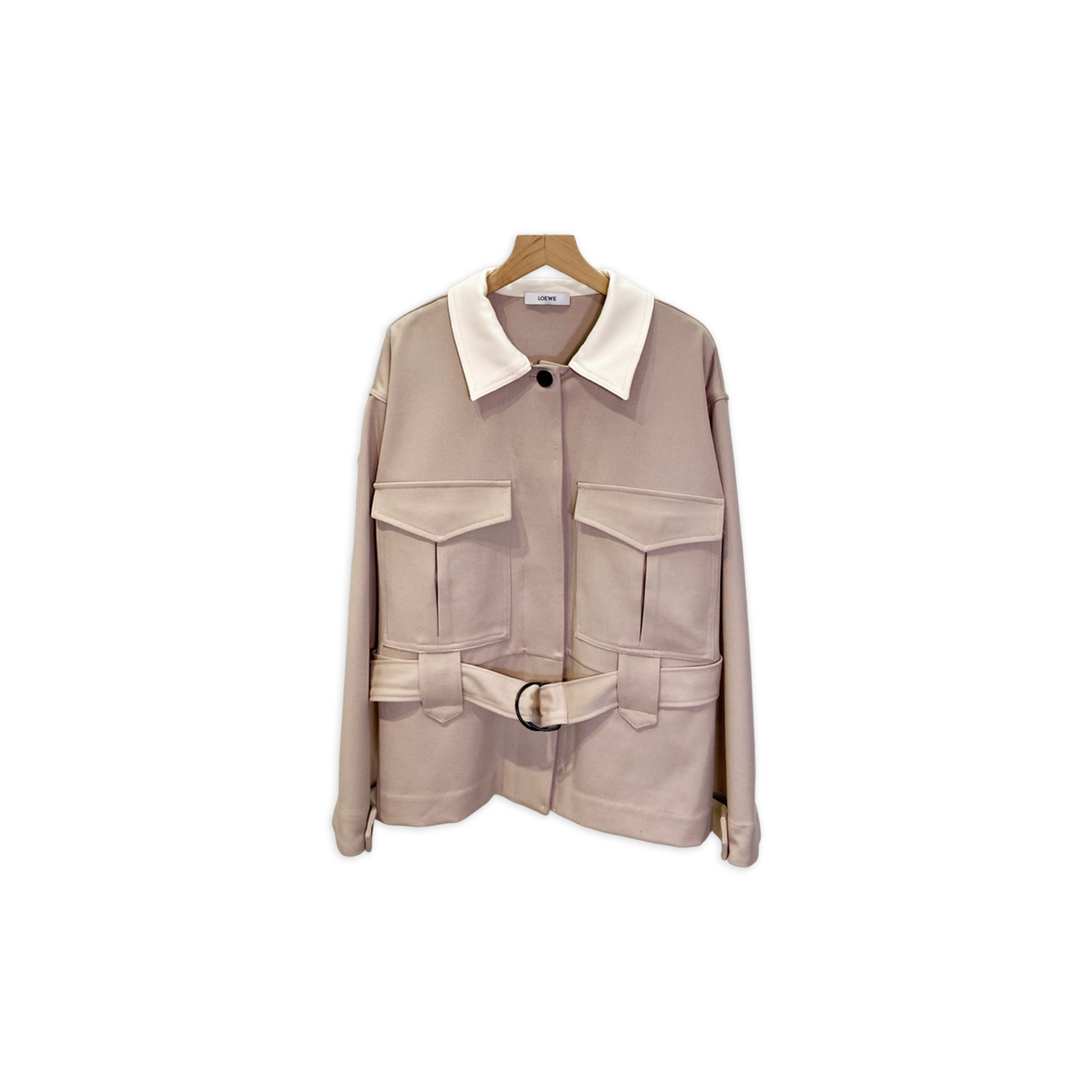 L0ew* color-blocked lapel coat